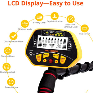 Detector de Metales Profesional MD3028, Buscador de Metales Industrial con Pantalla LCD, 2 Pilas AA, 1 Año de Garantía, Uso Subterráneo, 8 MD3028 Gold - Product Image 4