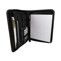 Carpeta de Presentación de Cuero Genuino Tamaño A4 con Logotipo Personalizado, Portafolio Premium con Clip para Archivos, Marca TSH
