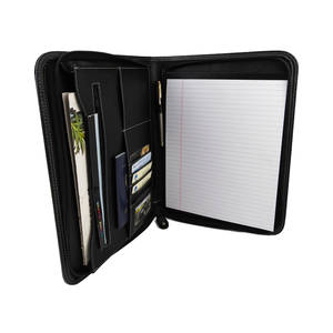 Cartella di Presentazione in Vera Pelle Formato A4 con Clip Portadocumenti, Portafoglio Premium con Logo Personalizzato Marca <span class=keywords><strong>TSH</strong></span> - Product Image 1