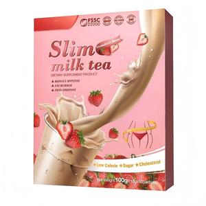 Thé au lait léger et crémeux pour le soutien du poids, saveur fraise-taro avec une douceur équilibrée, paquet individuel <span class=keywords><strong>de</strong></span> 100g - Product Image 3