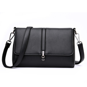 New Small <b>Square</b> Lattice Bag Pu Solid Zipper Fashion Single Shoulder Messenger Bag With Buckle Strap Ladies Handbag - Product Image 1