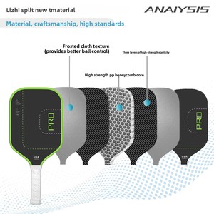 Raqueta de Pelota de Fibra de Carbono Mate con Textura de Tela T700, Grosor de 16 mm, Peso de 230 g, Accesorios Fijos, Logotipo - Product Image 3