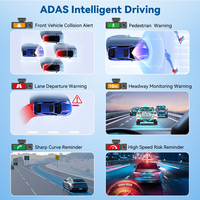 Kamera Dasbor Premium Praktis Layar IPS 3 Inci Sudut Lebar 360 Derajat 1080P dengan Penglihatan Malam 4 Lensa Kamera untuk Mobil
