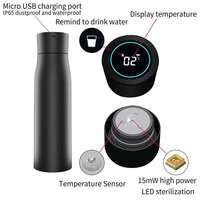 Bouteille d'eau intelligente en acier inoxydable à auto-nettoyage UV avec affichage numérique LED de la température, thermos isotherme sous vide, logo personnalisé