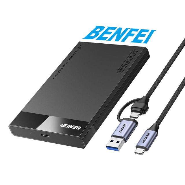 BENFEI 2.5 Inch SATA to USB Tool Free External Hard Drive Enclosure 6Gbps Optimized for SSD Support UASP SATA III