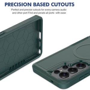 כיסוי טלפון נייד ירוק נגד זעזועים, כיסוי מט לסמסונג S26 אולטרה, כיסוי מגנטי לטלפון סלולרי, כיסוי היברידי TPU PC <span class=keywords><strong>2</strong></span> ב-1, כיסוי אחורי - Product Image 4