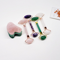 Ensemble de rouleaux en Jade pour lifting du visage, anti-rides, Gua Sha