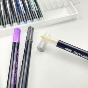 Outline Marker Color Metallic Double Line Pen for Art Drawing DIY Photo Album <b>Scrapbook</b> Crafts - Product Image 2