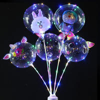 Ballon lumineux de haute qualité de 20 pouces, décoration de fête d'anniversaire de mariage, ballon à bulles Bobo, lumières LED, ballons Bobo transparents à LED
