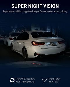 Cámara para Coche DVR Mini de 3.2 Pulgadas 4K+4K con Visión Nocturna WDR, Wifi con Aplicación, Cámara de Doble Lente 2160P, Caja Negra para Coche, Cámara Delantera y Trasera 4K - Product Image 3