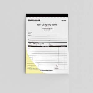 Carnet de factures et formulaires de commande pour entrepreneurs, usage général, 7,28x3,35 pouces, autocopiant en 3 feuillets, 50 jeux, carnet de reçus personnalisé - Product Image 4