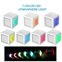 Mini refroidisseur d'air portable DC avec lumière LED USB, espace personnel, bureau, refroidissement par évaporation de l'eau