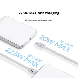Nouvelle batterie externe ultra-fine CN Mi 5000mAh avec câble USB-C intégré, charge rapide 22,5W, chargeur portable PB0522S - Product Image 6