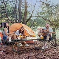 Portable 2 panneaux d'aile 3FT + 1.4 FT noir maille bureau hauteur réglable Table de gril pliante pour intérieur/extérieur plage barbecue pique-nique