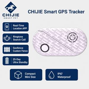 Traceur <span class=keywords><strong>GPS</strong></span> intelligent compact pour animaux de compagnie avec application de localisation en temps réel, Bluetooth, étanche, anti-perte, alerte géofence en plastique pour chats et chiens - Product Image 1