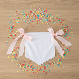 <span class=keywords><strong>En</strong></span> gros, Guirlande de bienvenue pour chambre d'enfant <span class=keywords><strong>en</strong></span> <span class=keywords><strong>toile</strong></span>, brodée avec le nom du bébé et nœuds - Product Image 1