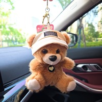 Nouvel Arrivage : Porte-clés en peluche Ours en peluche avec chapeau, Pendentif personnalisable avec logo, Breloque pour sac à dos et clés de voiture, Cadeau pour fille