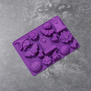 Nouveau Halloween chauve-souris araignée crâne citrouille série de modélisation mousse au chocolat <span class=keywords><strong>moule</strong></span> en silicone comestible - Product Image 5