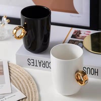 Vente flash - Tasse à lait en céramique créative en forme de diamant pour couple, avec logo personnalisé, pour coffret cadeau