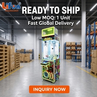 LIFUN Machine à griffes d'arcade commerciale personnalisée 20'' en métal pour maison de poupées, avec casier à prix et éclairage LED, garantie 1 an