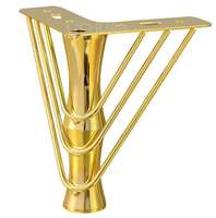 Pieds de meubles modernes robustes en fer doré et pieds de rechange pour armoire, canapé, commode, meuble TV, canapé - Vis de montage DIY inclus pour salle à manger