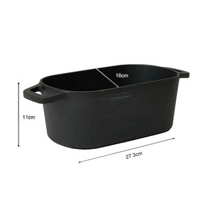 Moule à pain en fonte pré-assaisonné avec couvercle, moule à pain au levain 2-en-1 pour la cuisson du pain fait <span class=keywords><strong>maison</strong></span> - Product Image 2
