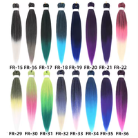 Extensions de cheveux synthétiques pré-étirées de 26 pouces, 90 grammes, noir, rose, bleu, violet, fibre à basse température, pré-étirées pour le tressage