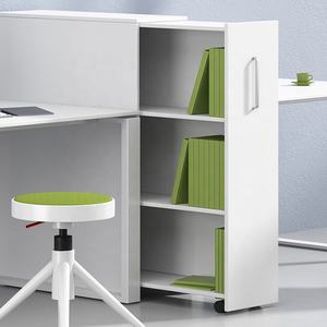 Moderno bianco mobili da lavoro struttura in metallo scrivania da ufficio postazione di lavoro <span class=keywords><strong>segretaria</strong></span> da tavolo con contenitore - Product Image 5