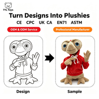 Figurine en peluche Alien Doll ET avec sweat à capuche rouge