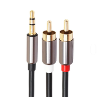 Neues Großhandels-Audiokabel aus Kupfer, vergoldet, mit doppeltem Lotus-Stecker, PVC-Ummantelung, Buchsenanschlüsse für Subwoofer-Verstärker und Computer
