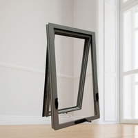 Fenêtres à battants de style américain gris série 60 avec isolation thermique et insonorisation pour la décoration intérieure et les chambres