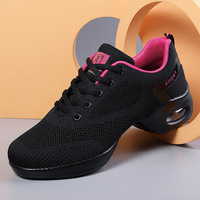 Chaussures de danse unisexes professionnelles, empeigne en mélange de tissus, semelle en PU avec coussin d'air, légères, respirantes, antichoc, pour l'entraînement et la compétition