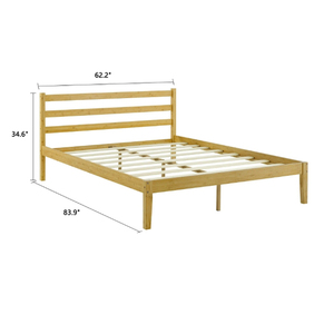 ZB BSCI Modern Simple Design Bamboo <strong>Bed</strong> <strong>Frame</strong> With Headboard Solid Wood <strong>Queen</strong> Platform <strong>Queen</strong> <strong>Size</strong> Bedroom Furniture - Product Image 3