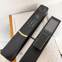 A70 Smart Door Lock Vingerafdruk Gezichtsherkenning Tuya App-bediening Cloud WiFi Push Pull-handgreep Glanzende goudzwarte afwerking
