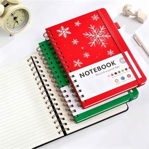 A5 Colorful Preppy Student Spiral <b>Writing</b> <b>Pad</b> Custom Stationery Journal Holiday Theme Festive Design Christmas Cover Notebook - Product Image 1
