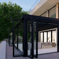 Kit de véranda moderne et contemporain en alliage d'aluminium à toit plat pour jardin, maison d'hôtes, cour et usage extérieur