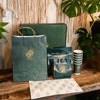 Ensemble d'emballages cadeaux YPAK personnalisés écologiques en plastique PE, sacs à fond plat, boîtes en papier, gobelets, sacs à main, emballages pour café