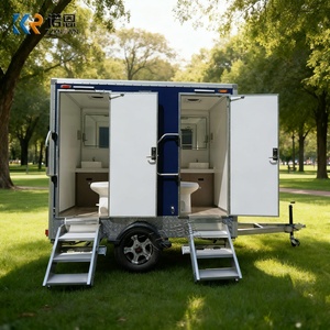 Remorque de toilettes portables avec lavabo, miroir et éclairage, toilettes mobiles, toilettes portables, remorque de toilettes portables à deux pièces - Product Image 3