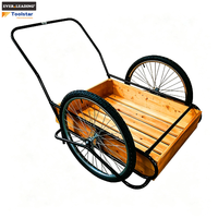 Chariot agricole mobile à deux roues robuste avec plateforme en bois, pneus pneumatiques de 26 pouces et tube en acier, idéal pour le transport de produits laitiers et agricoles (OEM)