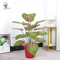 Plantes en pot artificielles en plastique à flamme verte et rouge pour la décoration intérieure et extérieure, mariages, Noël, Pâques, Thanksgiving, Halloween
