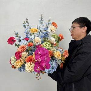 Boule de fleurs artificielles en soie hautement réalistes et romantiques – Colorées, taille personnalisable, durables pour les célébrations et la rentrée scolaire - Product Image 1