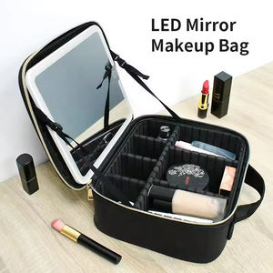 Wholesale Custom Light-Up <b>Makeup</b> Organizer Storage <b>Box</b> Portable Waterproof PU Leather Beauty <b>Makeup</b> <b>Box</b> with LED Mirror - Product Image 5