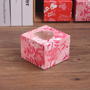 กล่องของขวัญสีขาวแบบสี่เหลี่ยมสำหรับใส่ขนมหวาน กล่องวาเลนไทน์ มีหน้าต่างใส ขายดี - Product Image 2