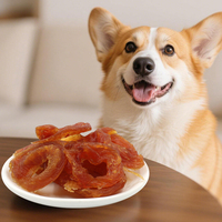 100g Anneaux de viande séchée de poulet pour chiens, friandises naturelles riches en protéines, à mâcher, récompenses d'entraînement pour toutes les races de chiens