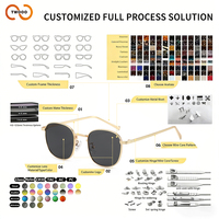 TWOOO T1682 Nouveauté transfrontalière Lunettes de soleil surdimensionnées carrées en métal, de luxe, élégantes et polyvalentes, vente en gros, logo personnalisé