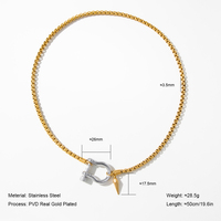 YF3097 Bijoux Étanche Collier Ras-du-Cou Chaîne Maille Forçat en Acier Inoxydable Plaqué Or 18K Double Couleur Épaisse Fer à Cheval