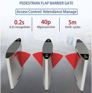 Barrière à rabat rétractable Bleu Acrylique Wing Barcode Scanner Tourniquet Porte Entrée Sortie Contrôle des foules Flap Tourniquet Système - Product Image 5