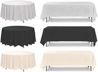 Nappe ronde ou carrée de 70 pouces, résistante aux taches et aux plis, lavable à l'eau