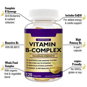 Ausreson <span class=keywords><strong>Vitamin</strong></span> <span class=keywords><strong>Vitamin</strong></span> B Kompleks Softgel B1 <span class=keywords><strong>B6</strong></span> <span class=keywords><strong>B12</strong></span> OEM Suplemen Tubuh Pendukung Energi <span class=keywords><strong>Vitamin</strong></span> B Kompleks Softgel - Product Image 4