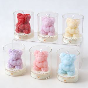 Custom Eco-Friendly Birthday Party Favors Rose Mini Bear <b>Candle</b> <b>Soy</b> Wax Scented Gifts for Baby Shower Home Decoration Weddings - Product Image 5